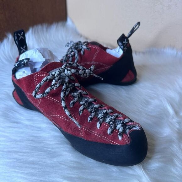 5.10 Five Ten Stealth C4 Rock Climbing Shoes Men's Size 10.5 Red Suede - Picture 12 of 12